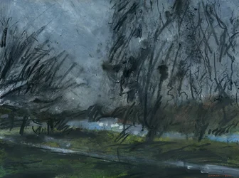 Buccleuch Gardens (acrylique, encre acrylique, fusain comprimé, aquarelle et gouache sur papier)