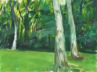 Jardin et zone humide, 2018 (aquarelle sur papier)