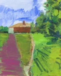 Pathways to houses, 2024 (huile sur toile)