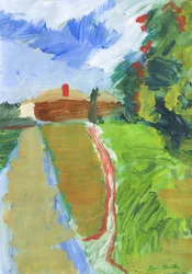 Pavement  shortcut to houses, 2024 (acrylique sur papier)