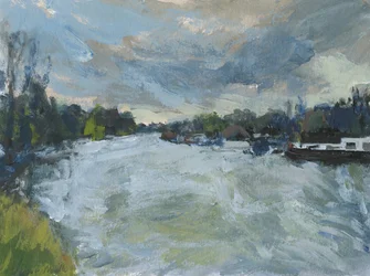 River Thames no 1 , 2023 (acrylique sur papier)