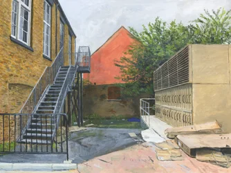 Petite cour, Wandsworth (acrylique sur toile)