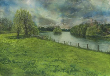 La Tamise depuis les jardins de Buccleuch (aquarelle, gouache et mine de plomb sur papier)