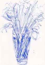 Vase de fleurs, 2016 (encre sur papier)