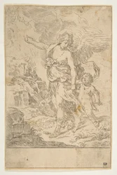 Un ange gardien marchant avec un enfant, vers 1640