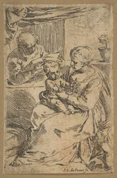 Sainte Famille avec un rosaire