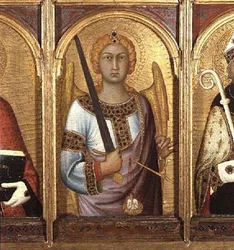Saint Michel, détail du retable des SS Geminianus, Michel et Augustin, c.1319 (détail)