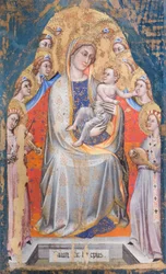 Madone et enfant trônant parmi les anges, vers 1390-1399 (tempera sur panneau)