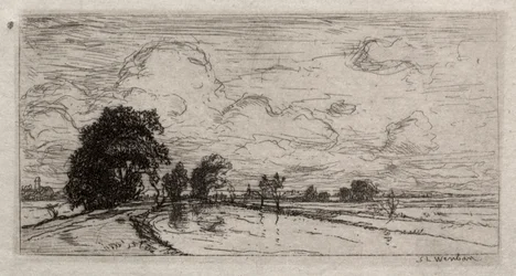 Paysage inondé avec des arbres
