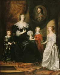 Portrait de la veuve du duc de Buckingham et de ses enfants, 1633