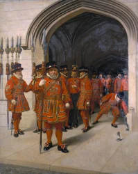 Les Yeomen de la Garde fouillant la crypte des Chambres du Parlement, 1894
