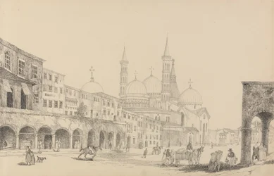 Album de 30 Vues dans le Tyrol et en Italie : Église de Saint Antonio - Padoue 3.r Nov.r 1840