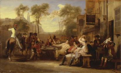 Les pensionnaires de Chelsea recevant la Gazette annonçant la bataille de Waterloo