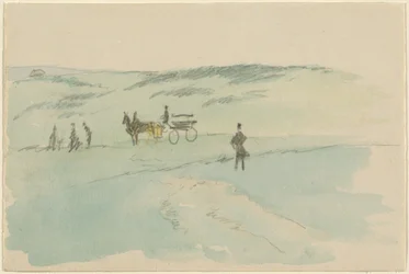 Paysage avec figures et une calèche