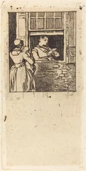 Femme à une fenêtre, lisant une lettre