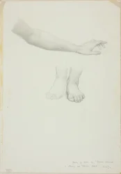 Bras et pieds, étude pour Miroir de Vénus