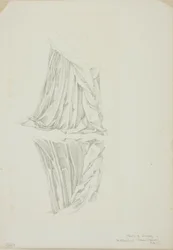 Figure drapée et réflexion, étude pour Miroir de Vénus