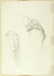 Draperie, deux études pour Le Miroir de Vénus