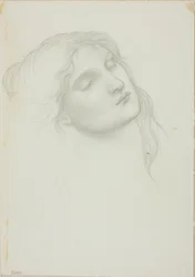 Tête de femme aux yeux fermés