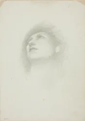Tête de femme avec visage tourné vers le haut