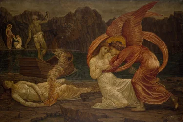 Cupidon et Psyché - Murales de Palace Green - Psyché recevant le coffret de Proserpine, 1881
