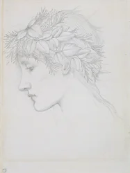 Tête couronnée de feuilles