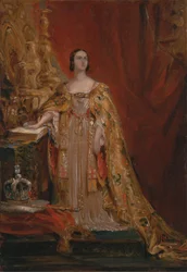 La reine Victoria prêtant serment lors du couronnement, 28 juin 1838