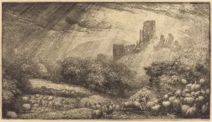 Château de Corfe: Effet du soleil après la pluie