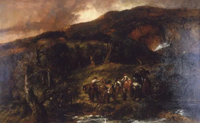 Paysage avec une partie de chasse