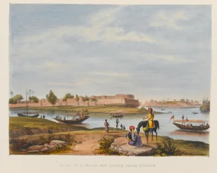 Fort de Bukkur et Roree depuis Sukkur