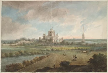 La maison Constantia du général Claude Martin dans son parc à Lucknow