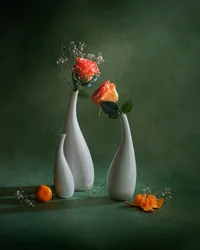 Nature morte aux roses orange