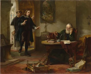John Milton (1608-1674) visitant Galileo Galilei prisonnier de l