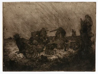 Chariot et ruines