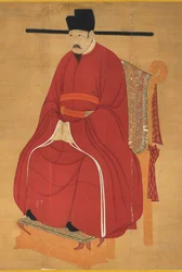 Empereur Renzong de Song (encre et couleur sur soie ; rouleau suspendu)