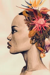 Femme à la couronne botanique