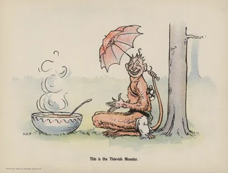Illustration de la suite des aventures des trois bébés audacieux (lithographie couleur)