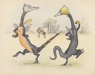 Illustration pour Little Twin Dragons de S Rosamond Praeger (lithographie couleur)