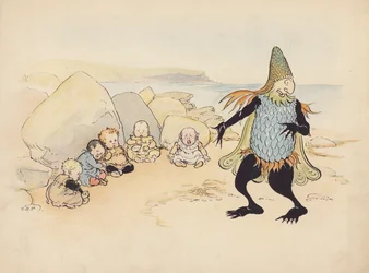 Illustration pour Little Twin Dragons de S Rosamond Praeger (lithographie couleur)