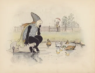 Illustration pour Little Twin Dragons de S Rosamond Praeger (lithographie couleur)