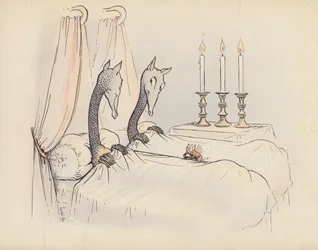 Illustration pour Little Twin Dragons de S Rosamond Praeger (lithographie couleur)