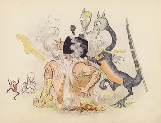 Illustration pour Little Twin Dragons de S Rosamond Praeger (lithographie couleur)