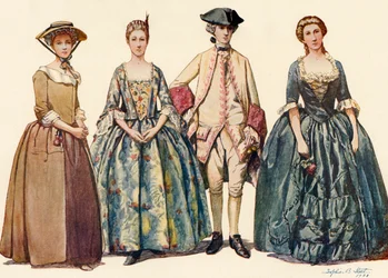 Vêtements sous les règnes de George I et II 1725-1745, 1903, 1937