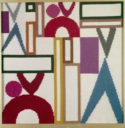 Composition à triangles, rectangles et anneaux parties