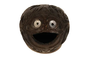 Boîte à monnaie en noix de coco sculptée, coloniale espagnole, vers 1800