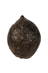 Boîte à monnaie sculptée en noix de coco, coloniale espagnole, vers 1800