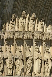 Détail du Portail du Pardon (Puerta del Perdon) portail central de la façade ouest de la cathédrale de Tolède, commencé en 1418