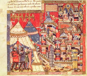 Le camp grec et la ville de Troie, du Codex Benito Santa Mora