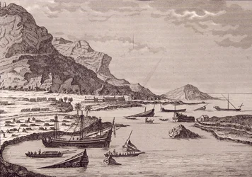 Hernan Cortes (1485-1547) ordonne le naufrage de ses navires, Mexique, juillet 1519