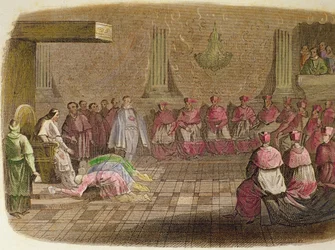 Ambassadeurs japonais prosternés aux pieds du pape Grégoire XIII en 1585